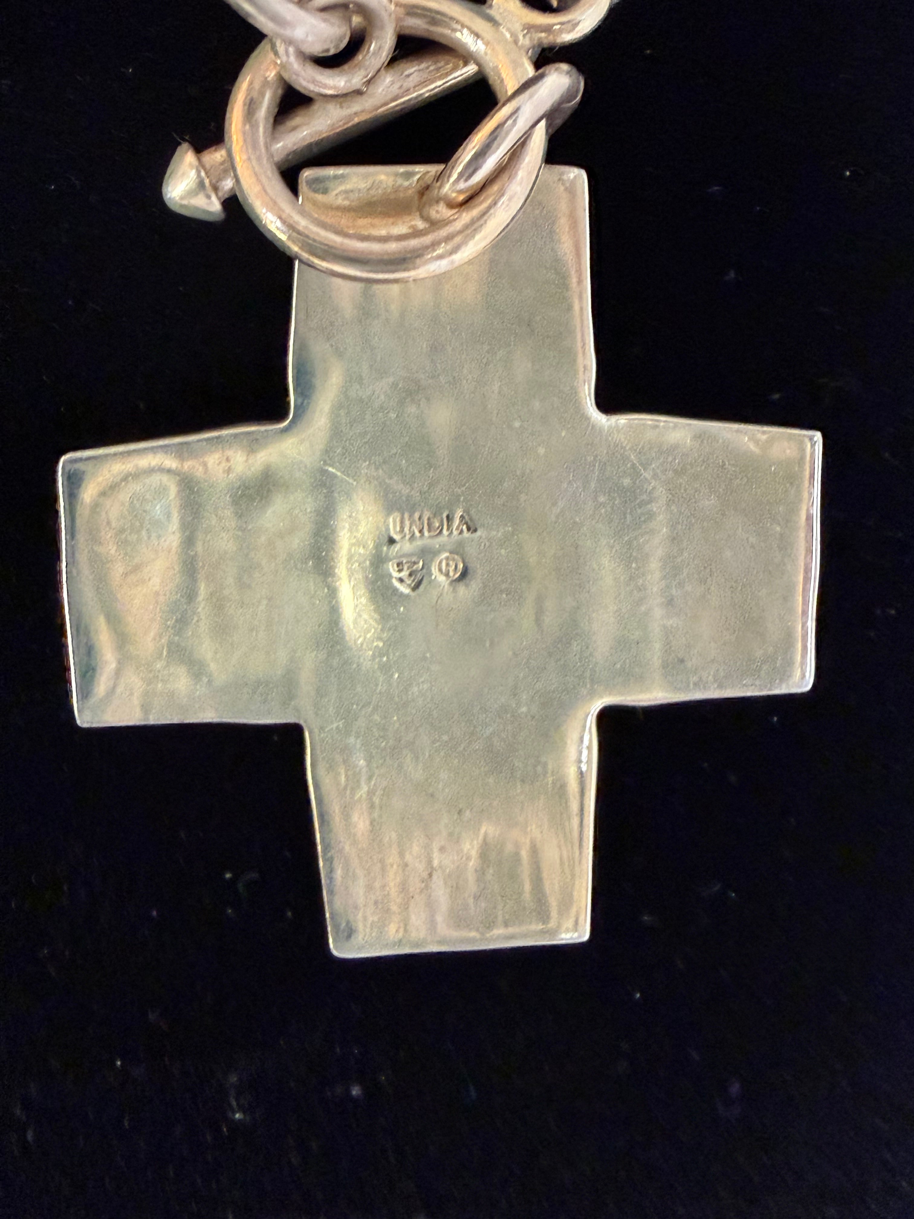 Palm Beach Sterling Vintage 925 17" Byzantine (Crux Quadrata) Necklace