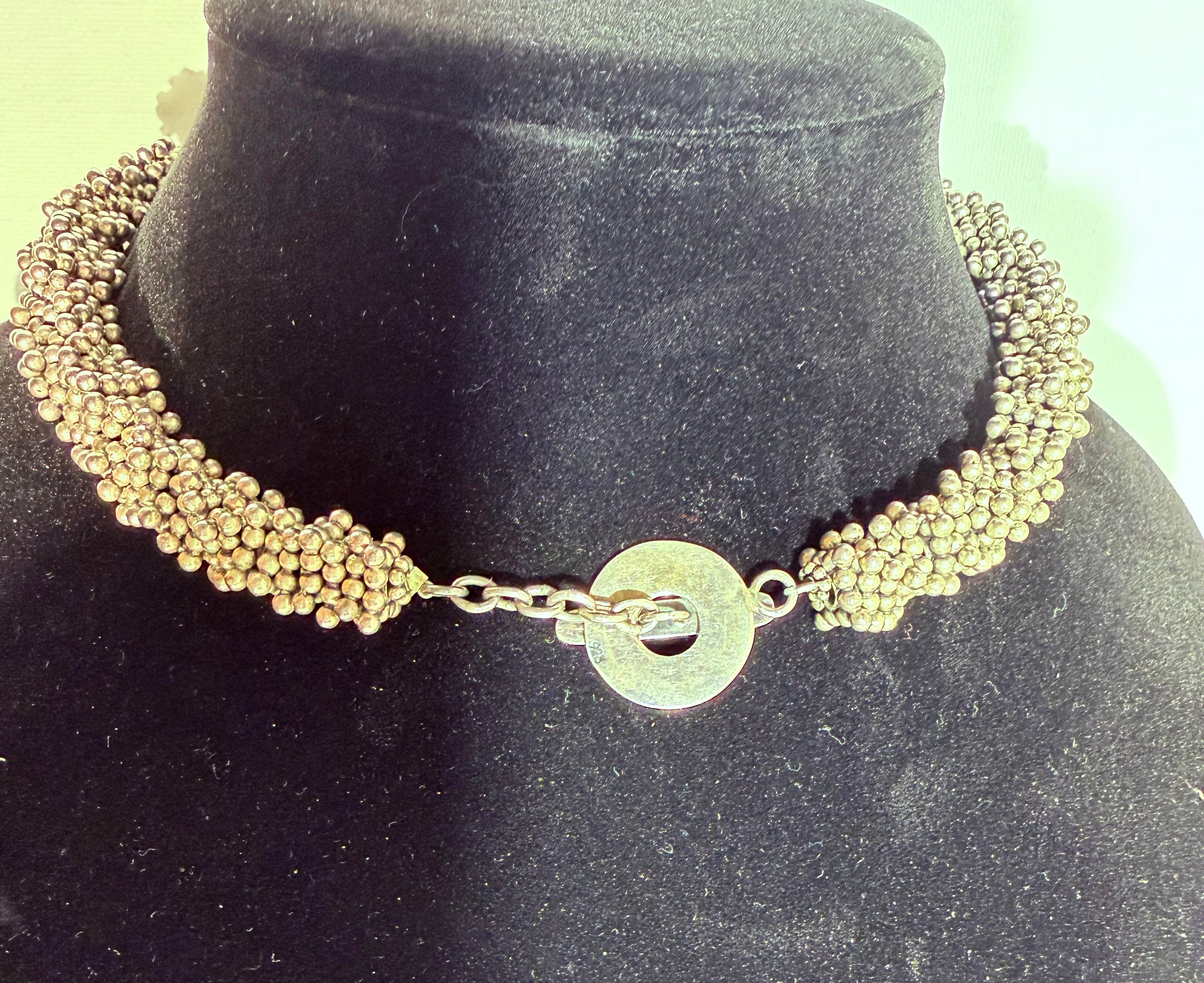 Palm Beach Vintage Caviar Sterling Necklace — 191g