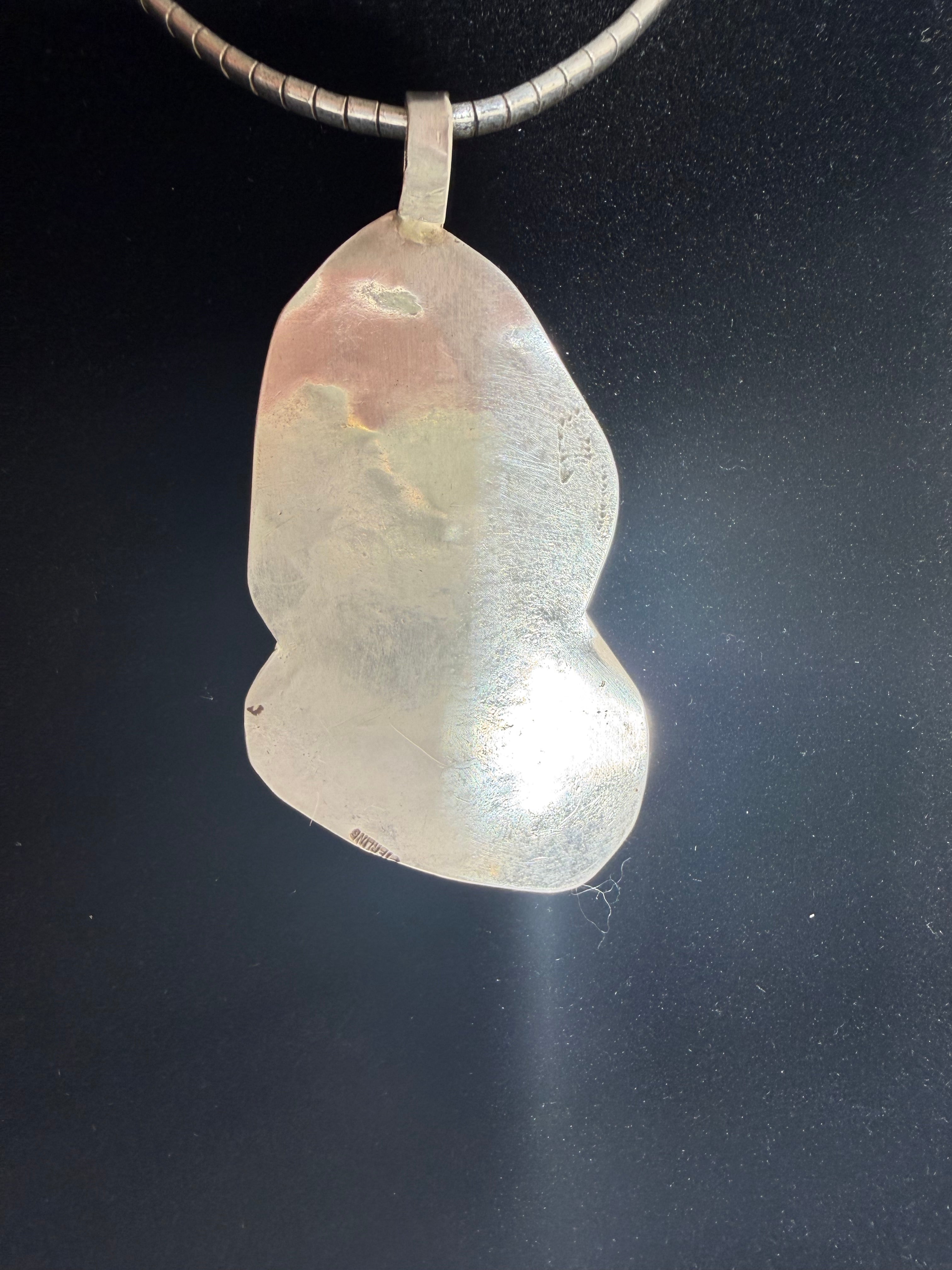 Vintage Palm Beach Sterling Silver Modernist Pendant Necklace