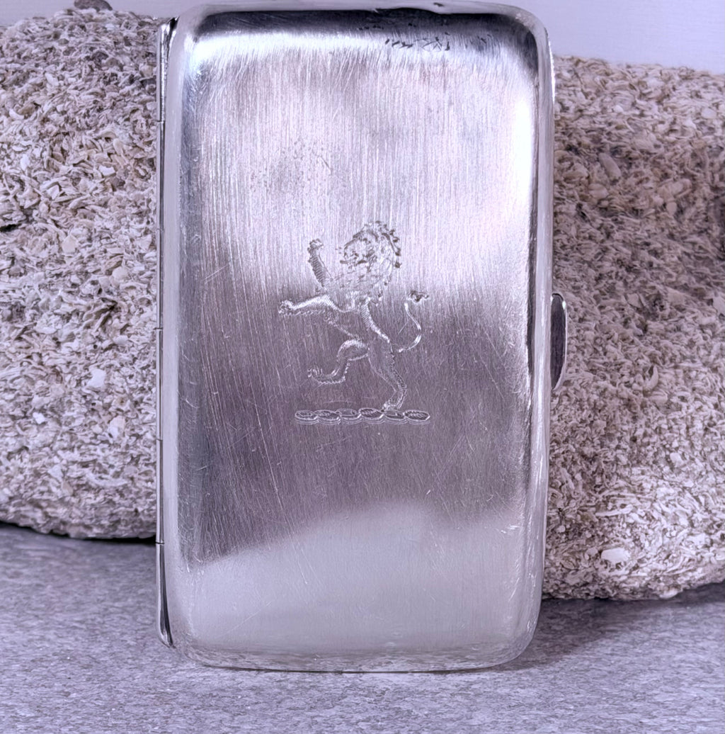 George V Sterling Silver Cigarette Case — Provenance: Benjamin E. Robertson a highly visible figure in the financial and social architecture of the 1920s Jazz Age.