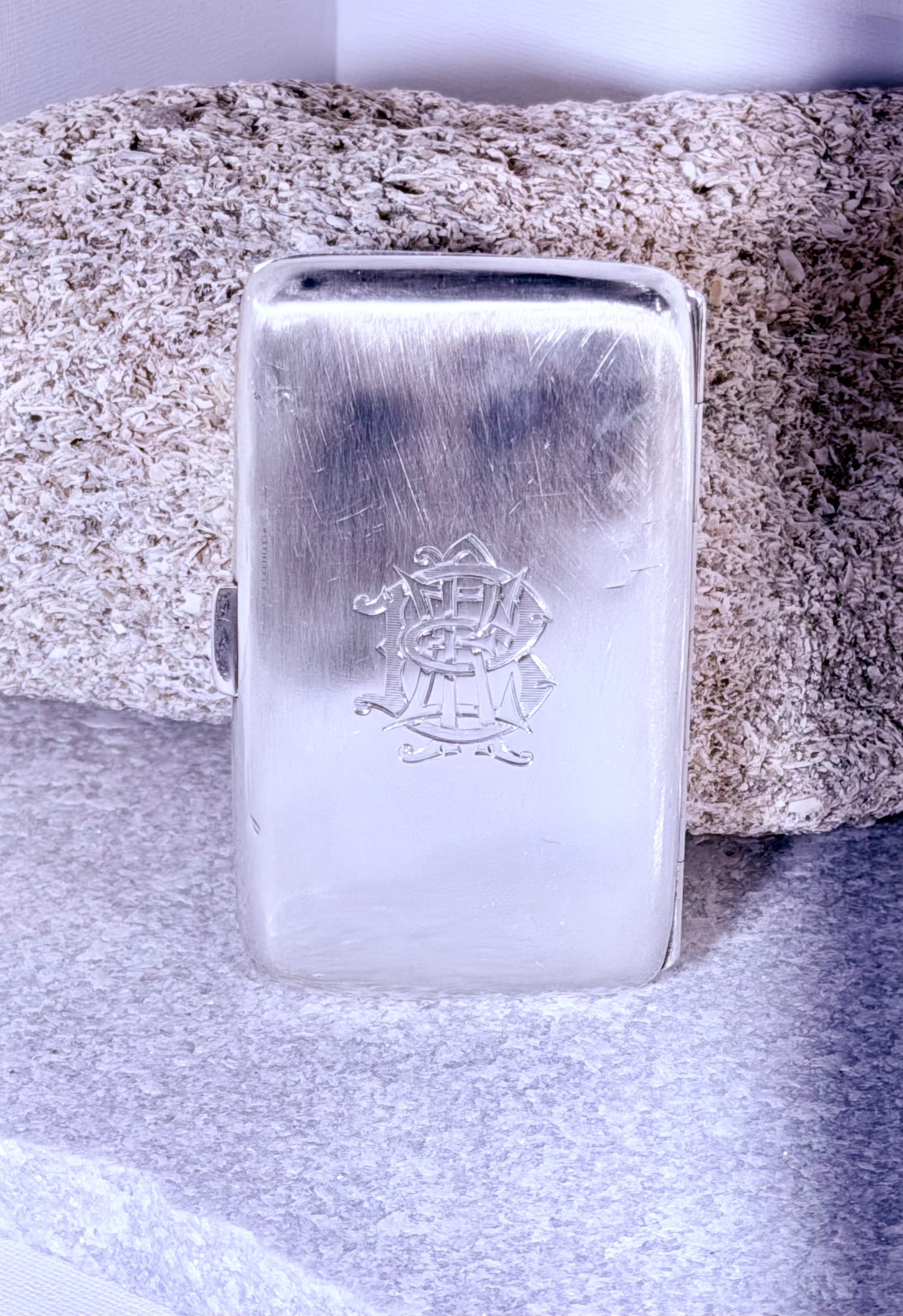 George V Sterling Silver Cigarette Case — Provenance: Benjamin E. Robertson a highly visible figure in the financial and social architecture of the 1920s Jazz Age.