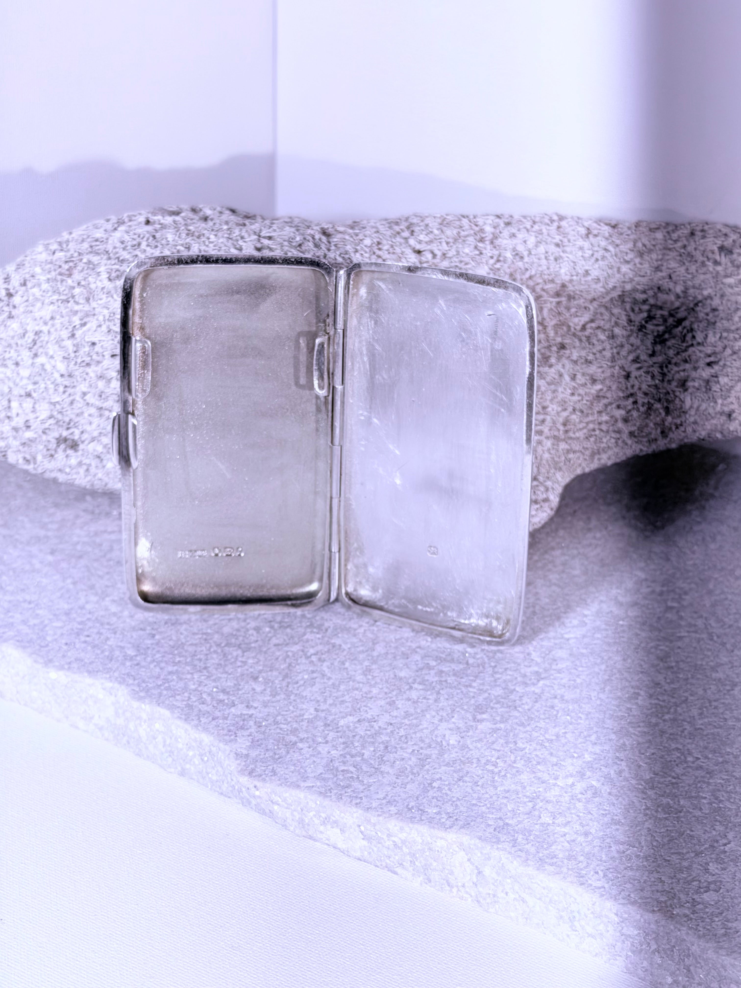 George V Sterling Silver Cigarette Case — Provenance: Benjamin E. Robertson a highly visible figure in the financial and social architecture of the 1920s Jazz Age.