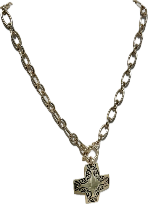 Palm Beach Sterling Vintage 925 17" Byzantine (Crux Quadrata) Necklace